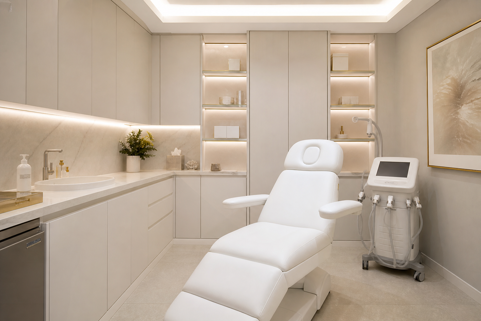 Sala per trattamenti di medicina estetica presso EsteCenter Istanbul – Botox e filler